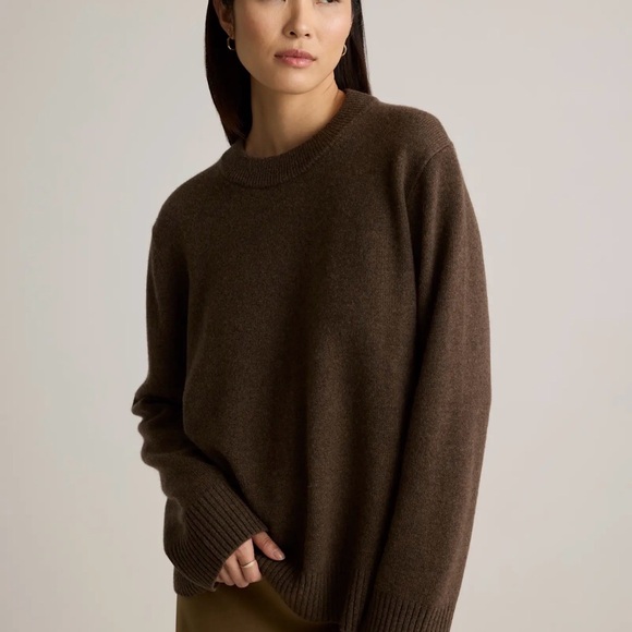 Quince Sweaters - Quince Mongolian Cashmere Oversized Crew Neck Sweater in Brown Size XL